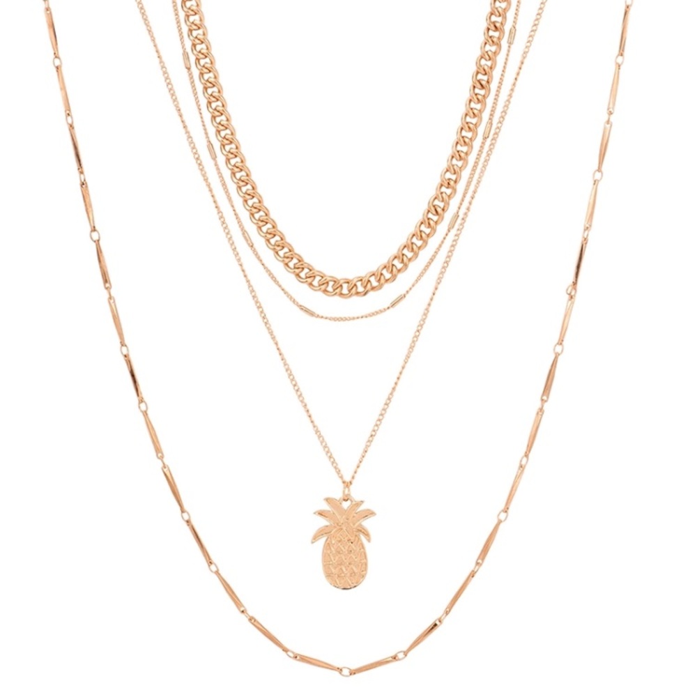 Pineapple Lovers ♡ Choker Layered Necklace - Picture 4 of 8